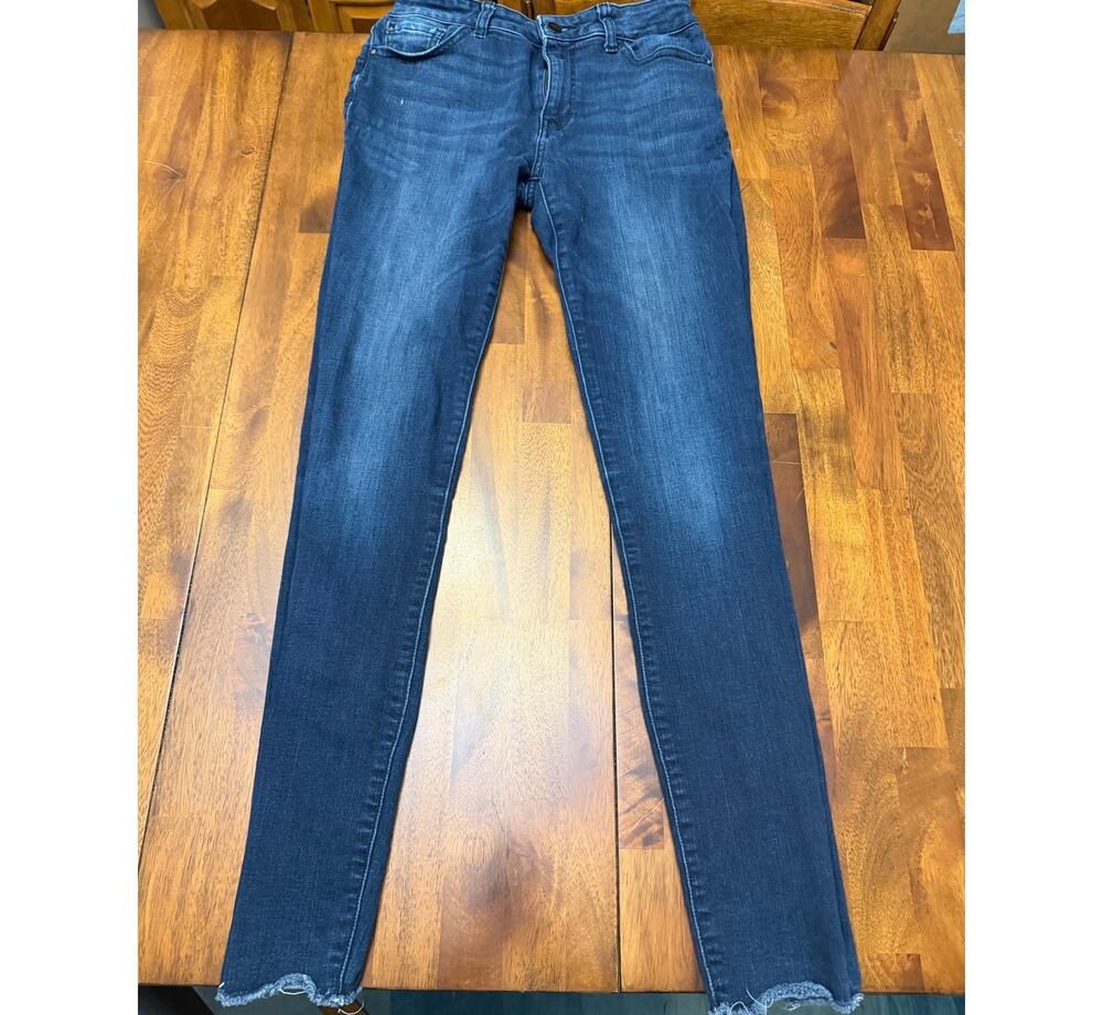 Warp + Weft JFK Skinny Jeans Womens 4/27 Dark Wash Raw Hem Stretch